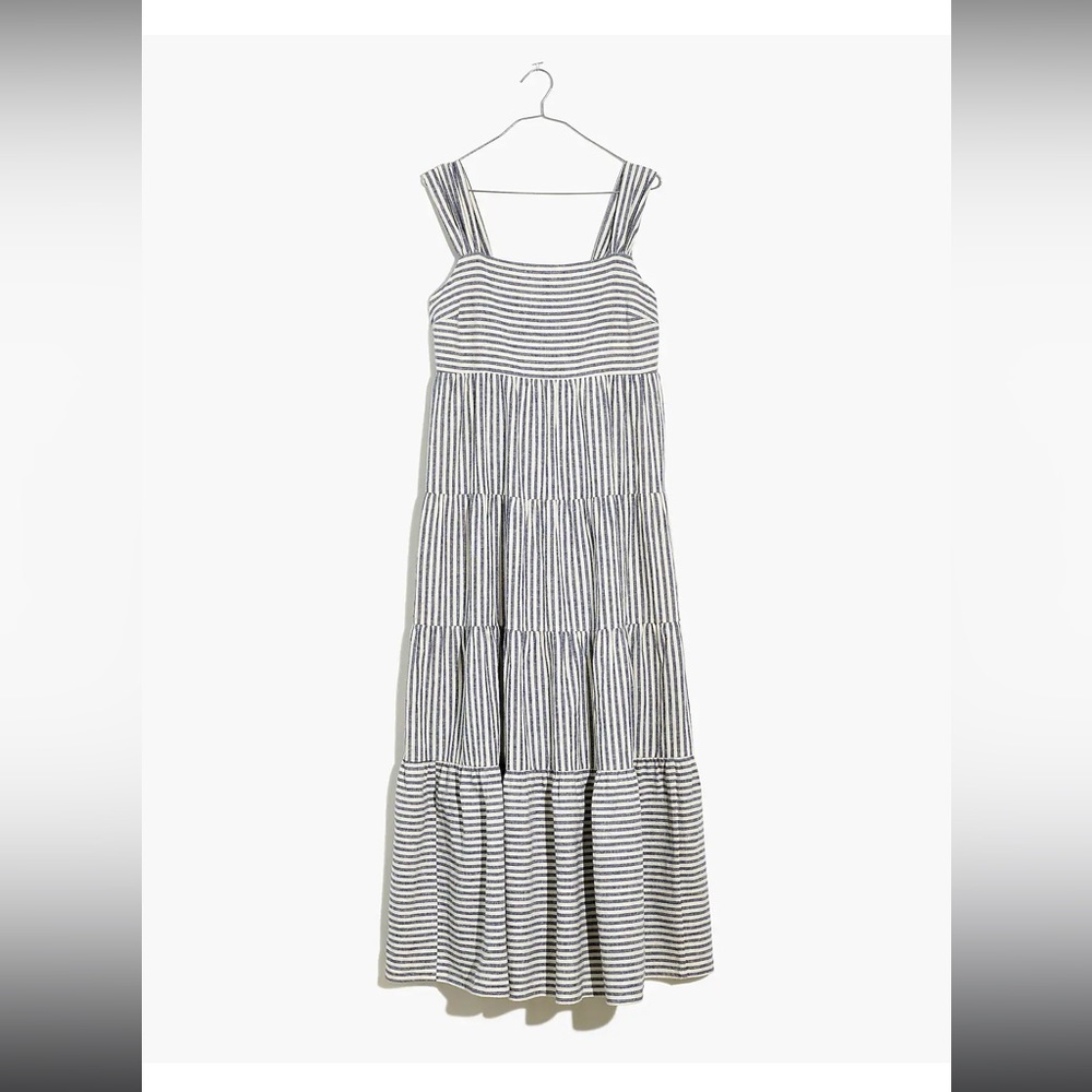Madewell striped tiered maxi dress in size M
